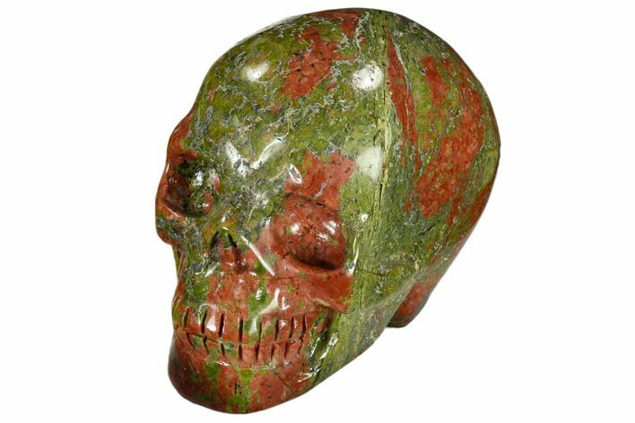 Carved, Unakite Skull - South Africa #118103